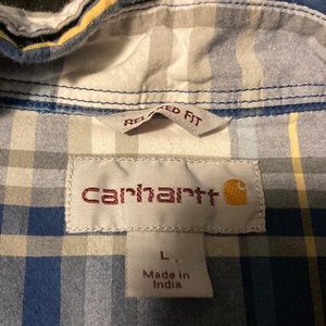 Navy Blue Plaid Mens Button Down Shirt